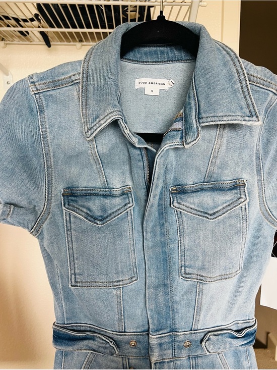 Good American Pants - Good American Light Blue Denim Jumpsuit